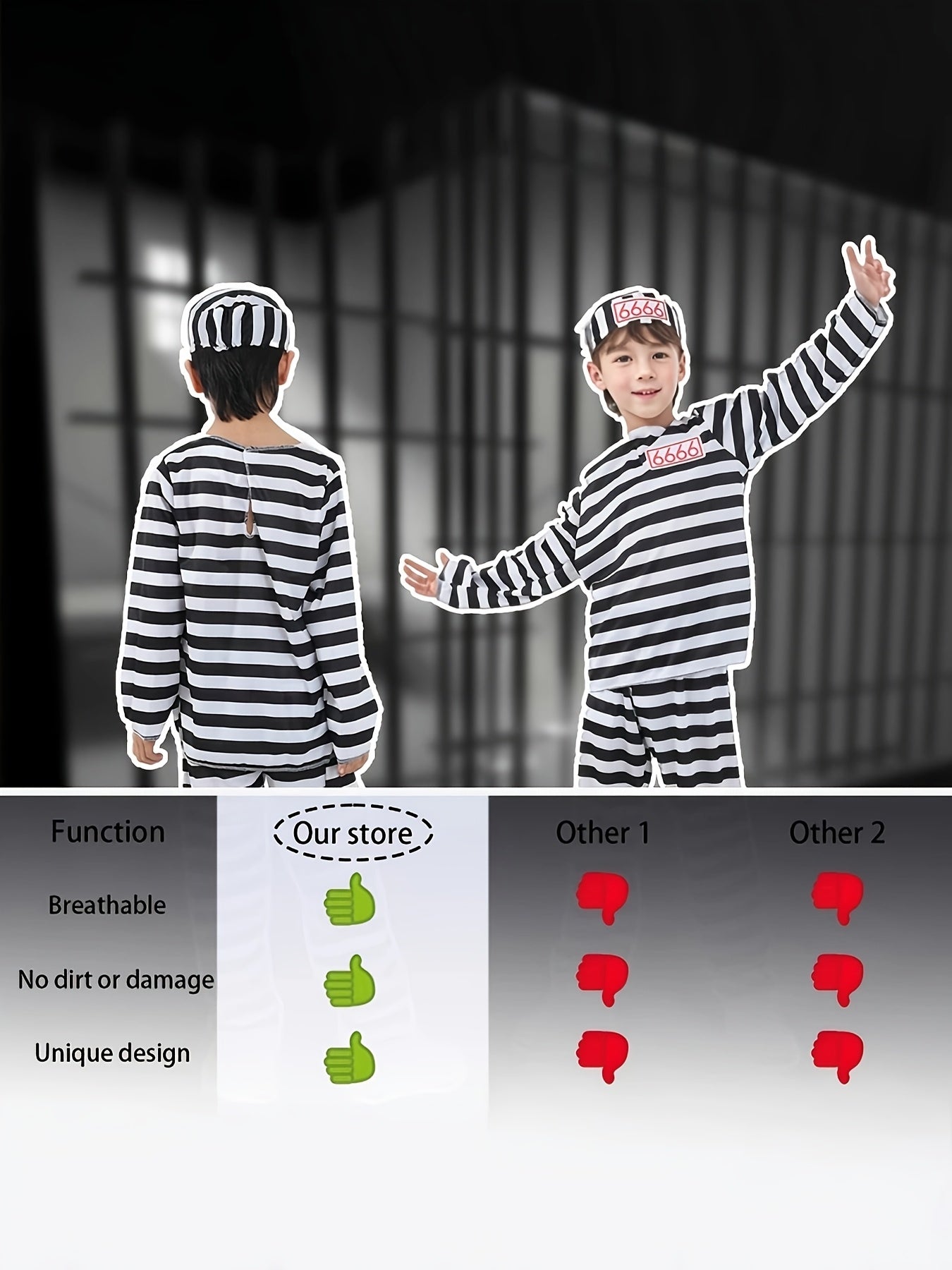 Gestreepte Set – Shirt, Broek & Muts