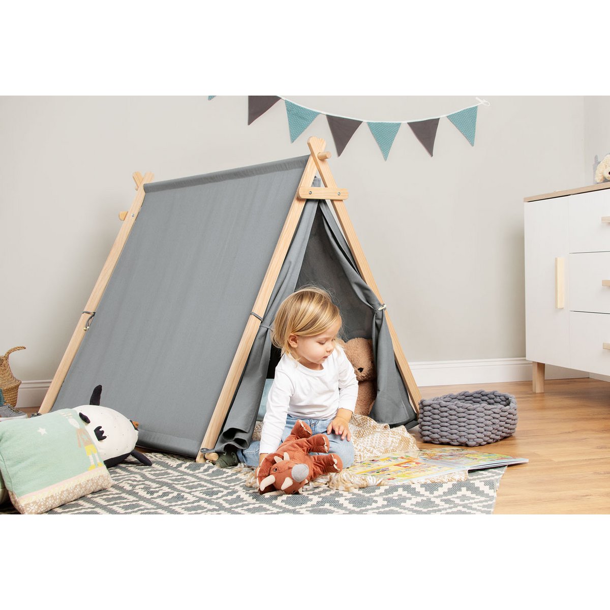 Kindertent “Noah” – Met Raam, Gestoffeerde Vloermat & Opbergtas | Pinolino®