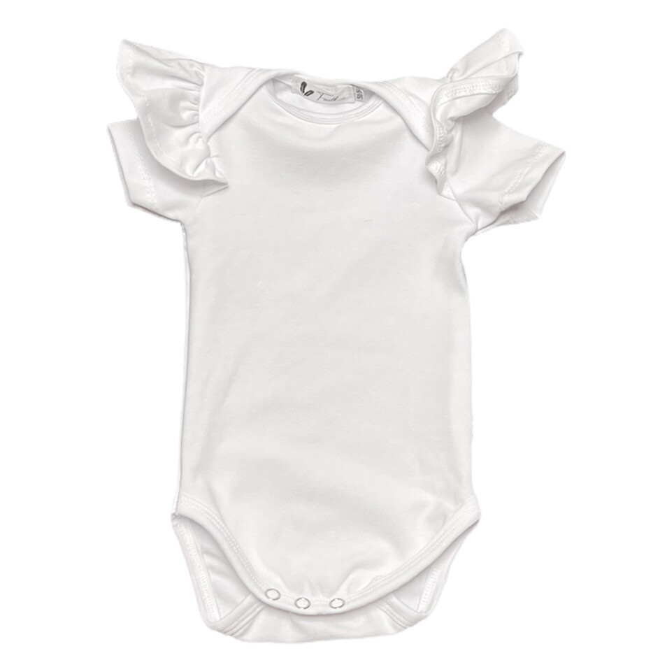 Rompertje Korte Mouw – Ruffle White | Feathers®
