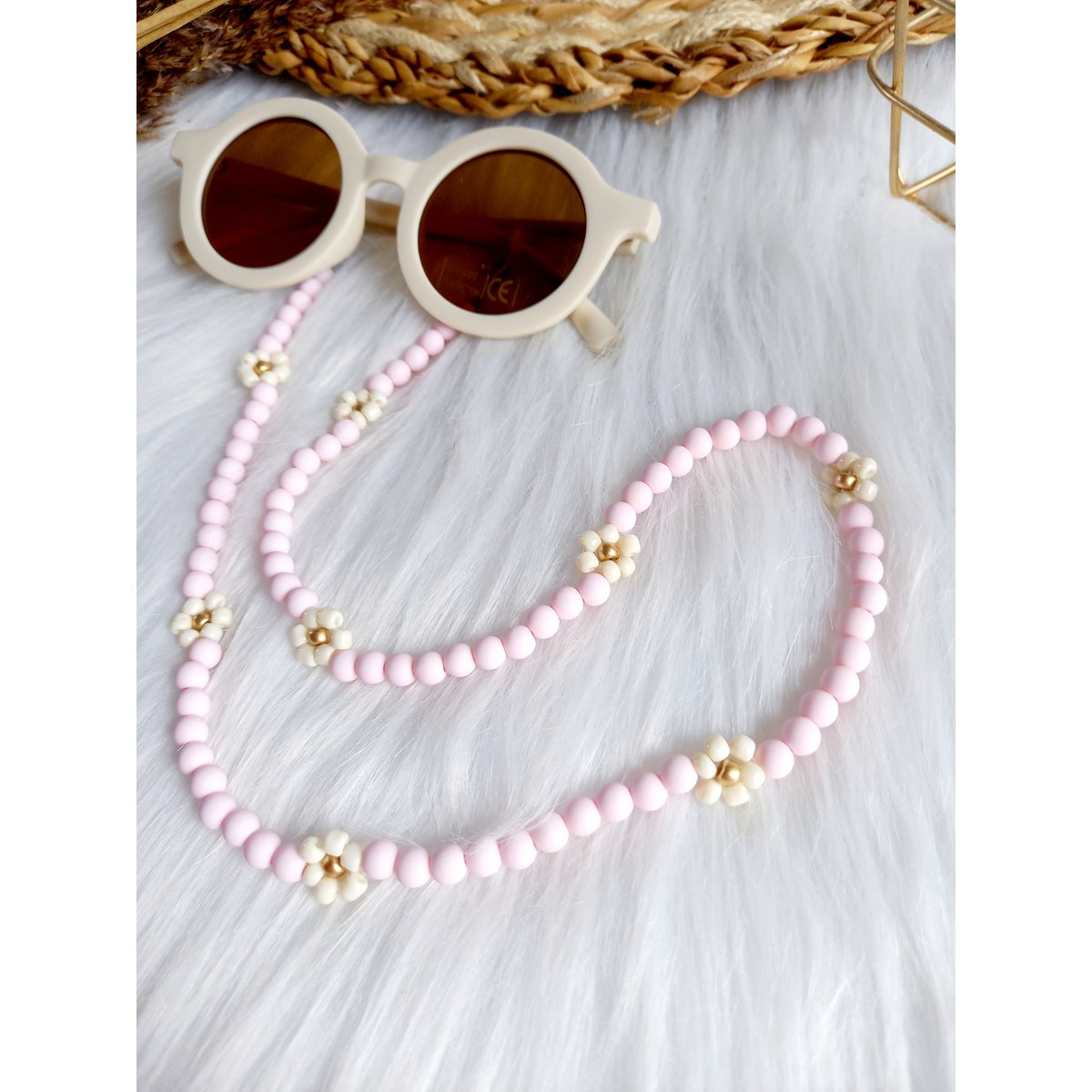 Zonnebrilkoord Daisy kids light pink