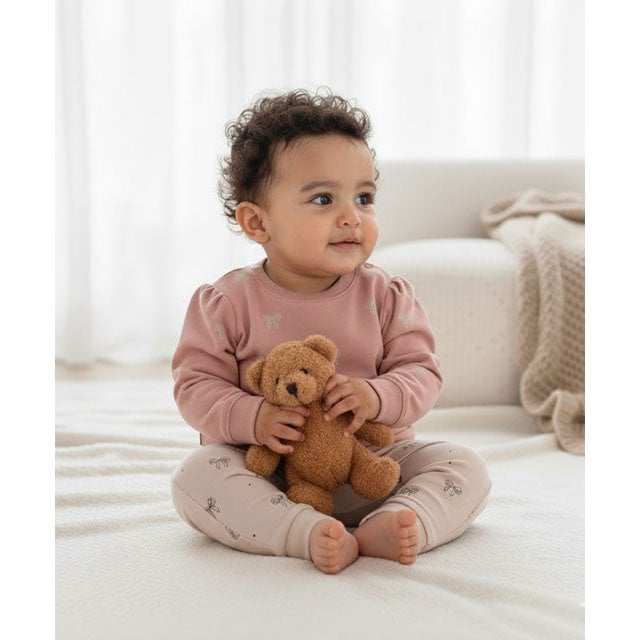 Ballerina Baby Pants Bow | Sepia Rose