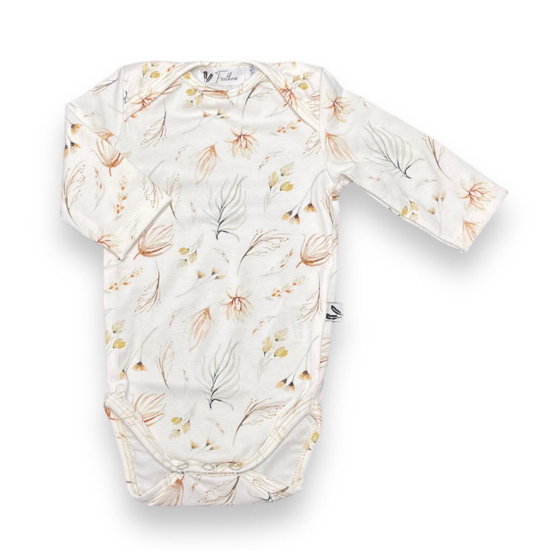 Unisex Baby Romper – Bohemian Bloemen, Lange Mouw