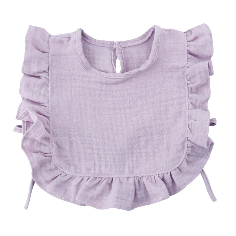 Baby Slabbetje – Katoen, Crêpe, Met Ruffles | Absorberend & Stijlvol