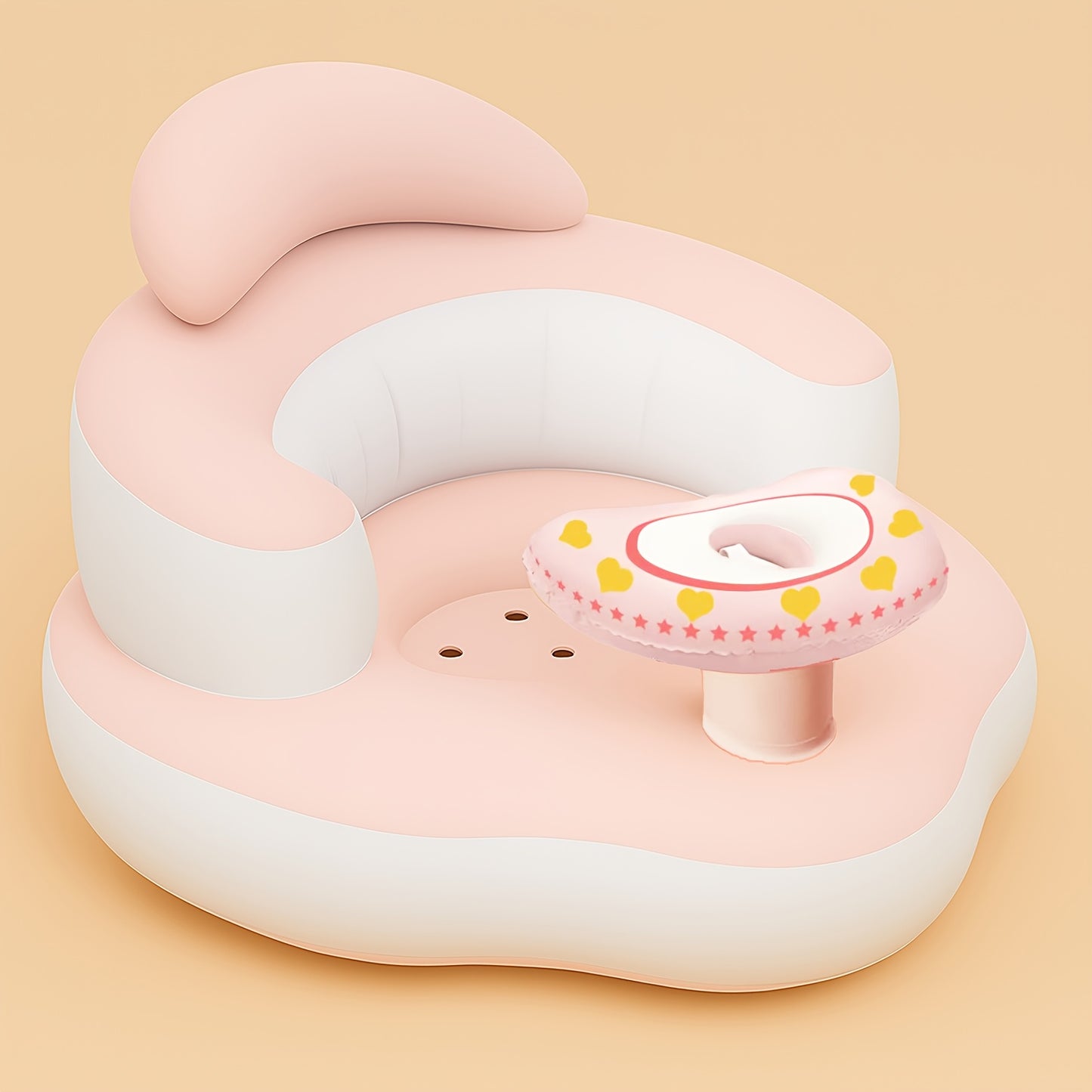 Multifunctioneel babyzitje in maanvorm met afneembare tray | Stevig PVC | Veilig leren zitten | Perfect kraamcadeau