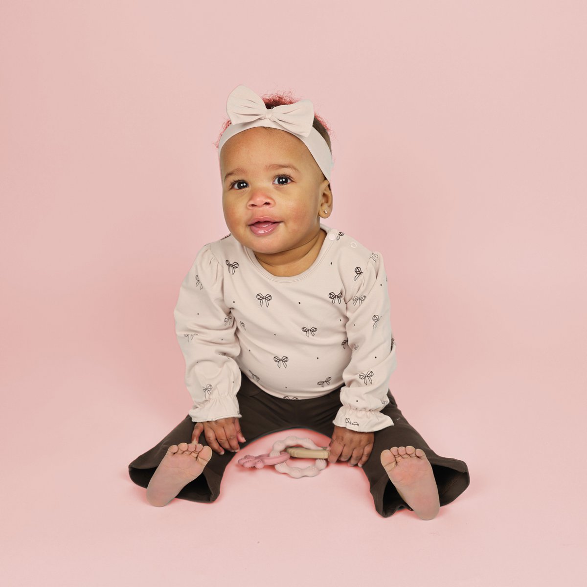 Ballerina Baby Shirt Bow | Sepia Rose