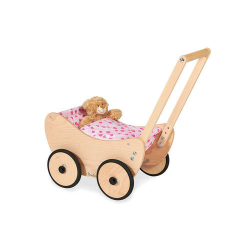Poppenwagen “Trixi” – Met Remsysteem & Beddengoed, Roze | Pinolino®