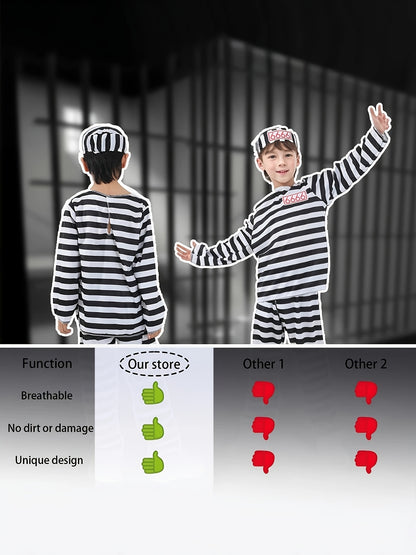 Gestreepte Set – Shirt, Broek & Muts