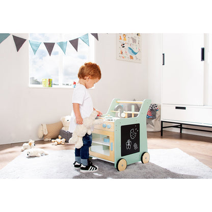 Pinolino Speelkeuken “Kalle” – Pastelgroen | Mobiele Houten Kinderkeuken met Accessoires