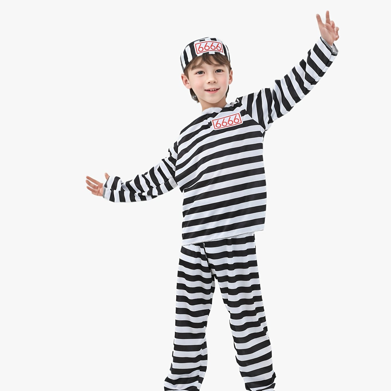 Gestreepte Set – Shirt, Broek & Muts