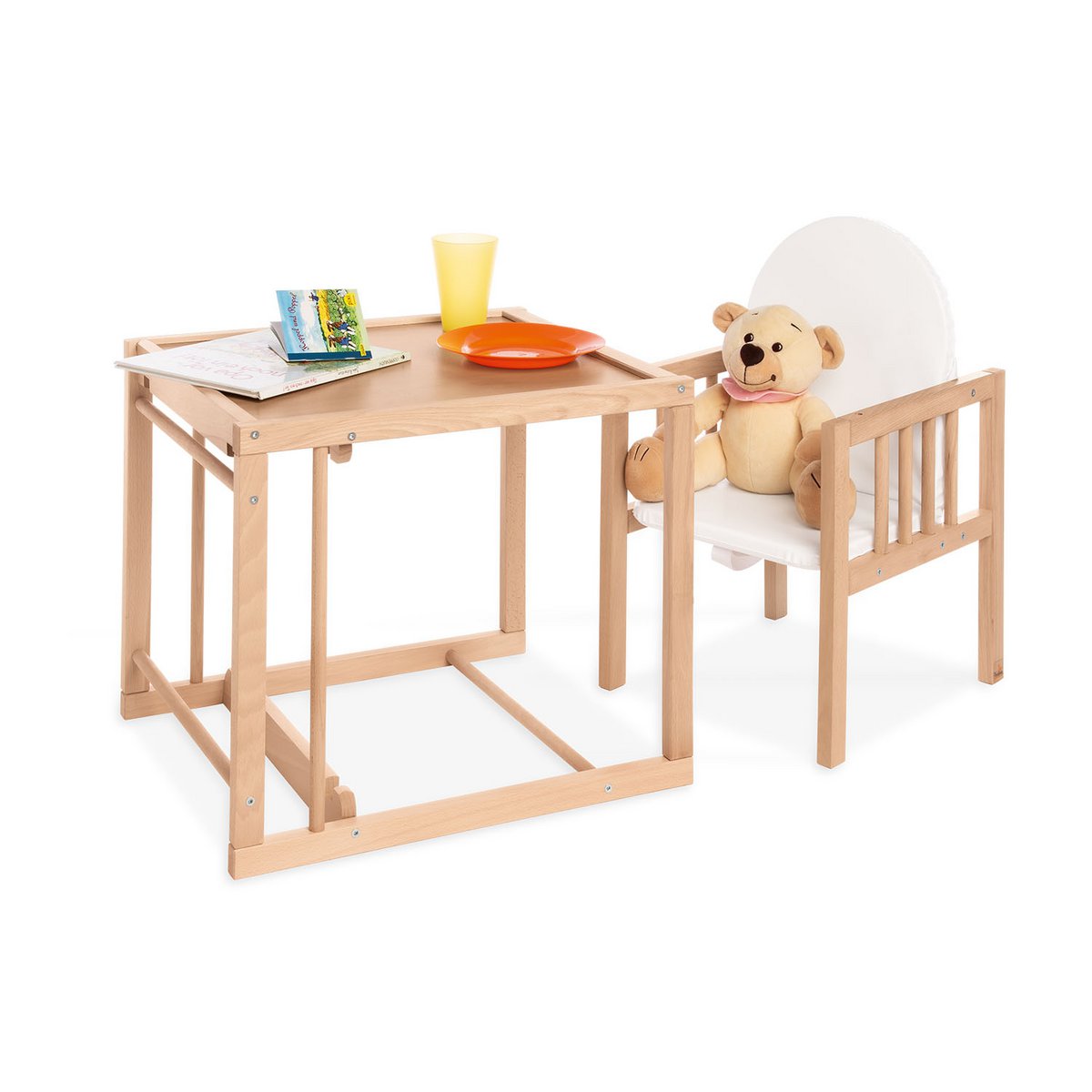 Kinderstoel Lene Combi – Beukenhout & Witte Bekleding | Pinolino®