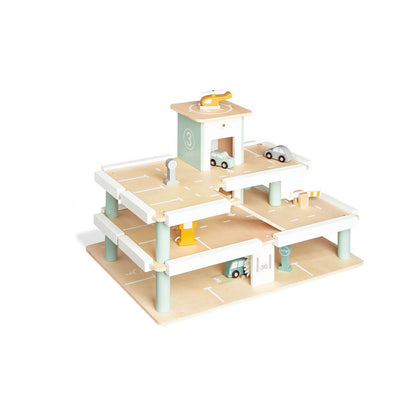 Pinolino Parkeergarage “Kurt” – Houten Speelgarage met 3 Verdiepingen, Lift & Accessoires | FSC®-gecertificeerd