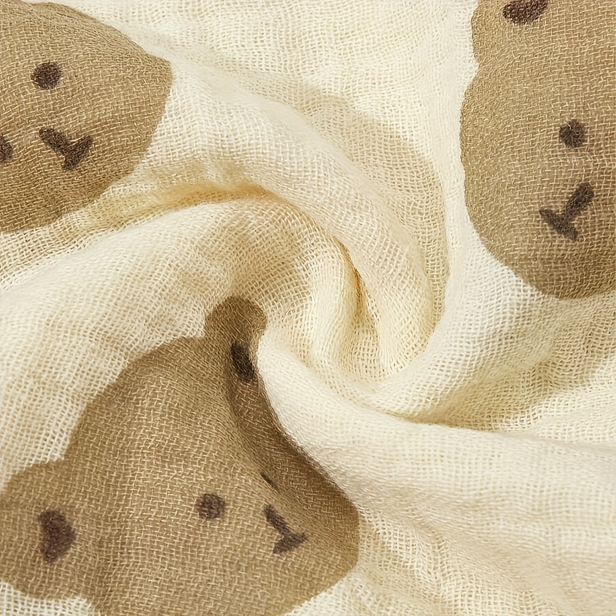 5st Baby spuugdoekjes – Zachte Vierkante Doekjes met Beer- & Hartjesprint.