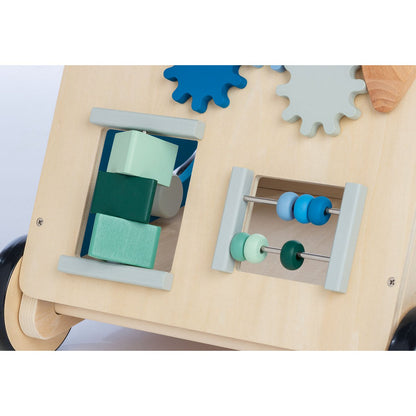 Pinolino Activity Walker “Titus” – Blauw | Houten Loopwagen met Remsysteem & Speelfuncties
