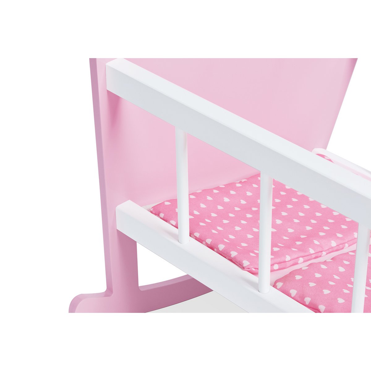 Poppenwieg “Jasmin” – Inclusief 3-delig Beddengoed, Roze/Wit | Pinolino®