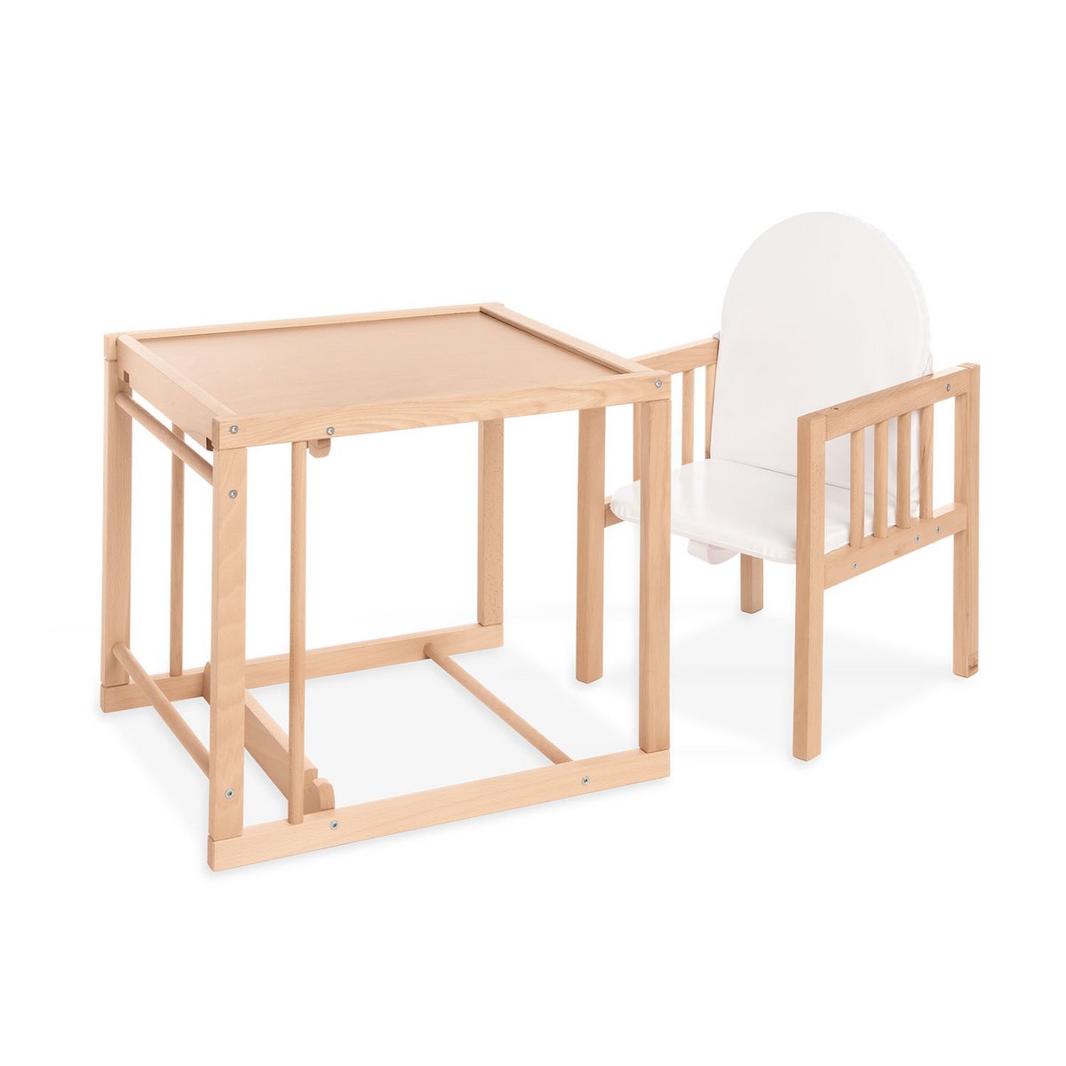 Kinderstoel Lene Combi – Beukenhout & Witte Bekleding | Pinolino®