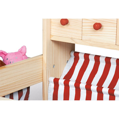 Pinolino Marktkraam “Lucy” – Houten Speelwinkel met Laden & Stoffen Dak | Rood/Wit