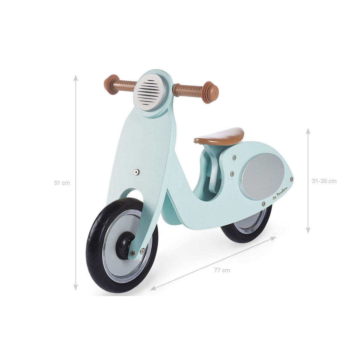 Loopfiets “Wanda” – Massief Berkenhout, Mint/Zilver | Pinolino®