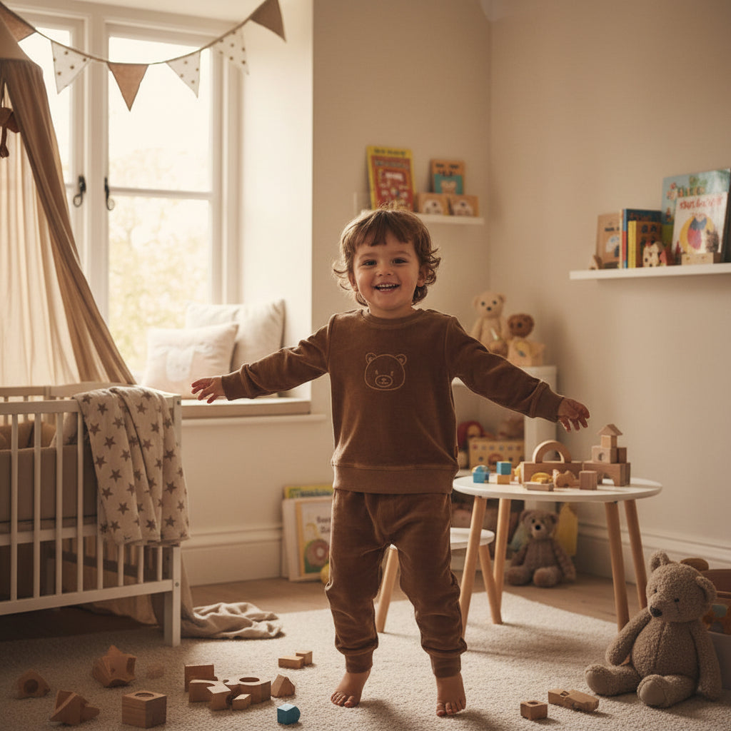 F&D Velours babypyjama | Bever bont