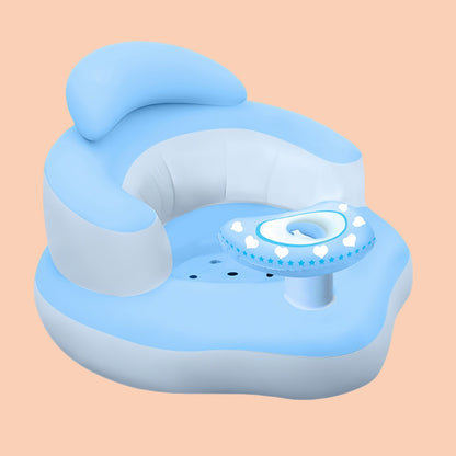 Multifunctioneel babyzitje in maanvorm met afneembare tray | Stevig PVC | Veilig leren zitten | Perfect kraamcadeau