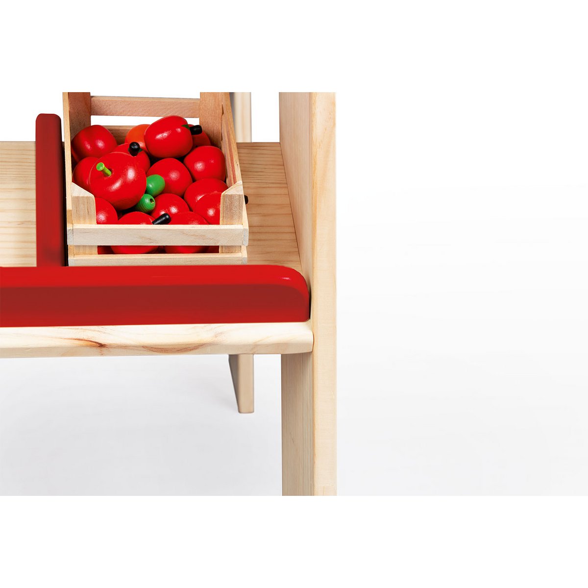 Pinolino Marktkraam “Lucy” – Houten Speelwinkel met Laden & Stoffen Dak | Rood/Wit