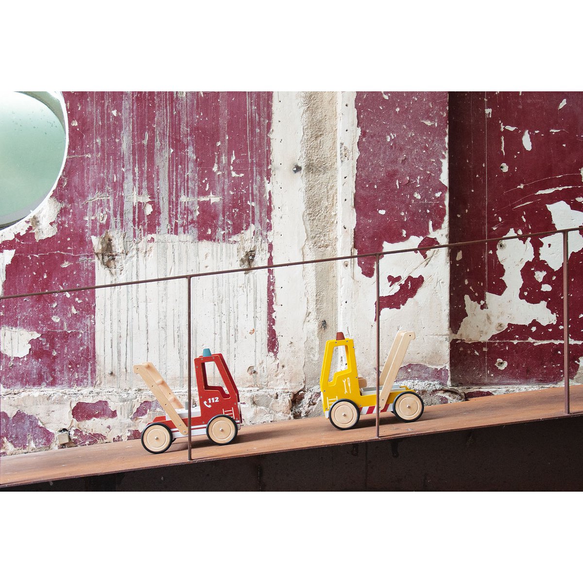 Baby Loopwagen – Brandweerauto “Fred” | Houten Walker met Remsysteem