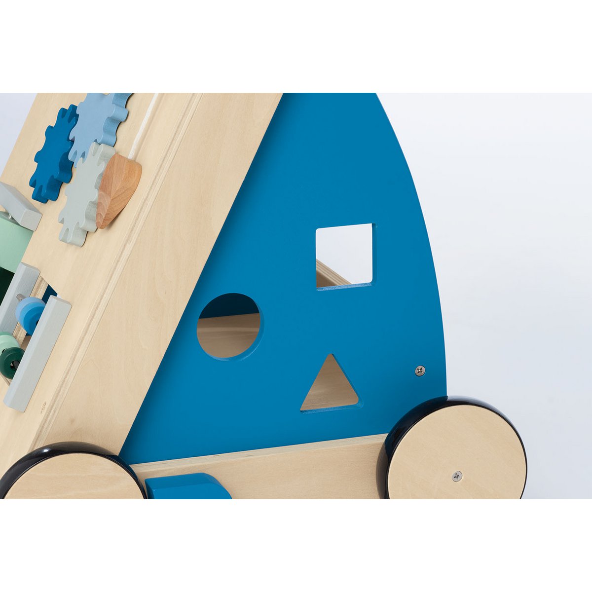 Pinolino Activity Walker “Titus” – Blauw | Houten Loopwagen met Remsysteem & Speelfuncties