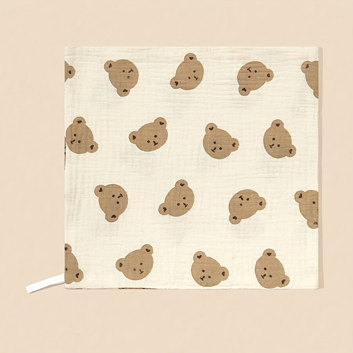 5st Baby spuugdoekjes – Zachte Vierkante Doekjes met Beer- & Hartjesprint.