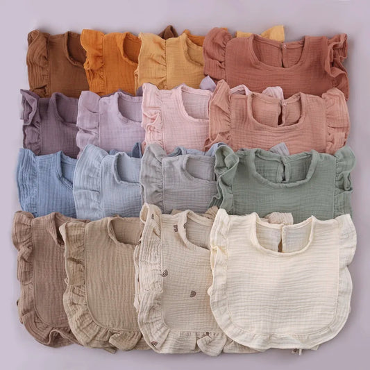 Baby Slabbetje – Katoen, Crêpe, Met Ruffles | Absorberend & Stijlvol