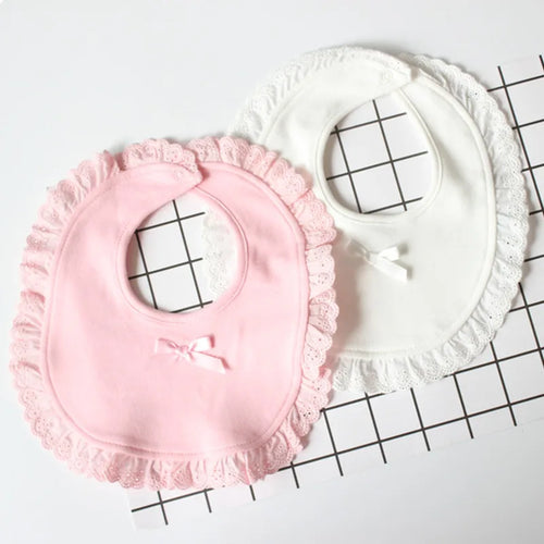 Baby Slabbetje – Katoen met Kant & Strik | Prinsessenstijl, Absorberend
