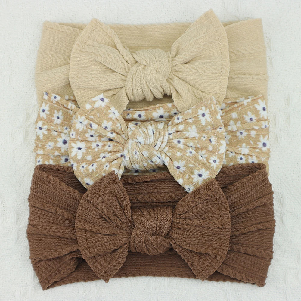 Set van 3 Baby Meisjes Haarbandjes – Strik Design | Elastisch & Comfortabel
