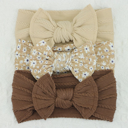 Set van 3 Baby Meisjes Haarbandjes – Strik Design | Elastisch & Comfortabel