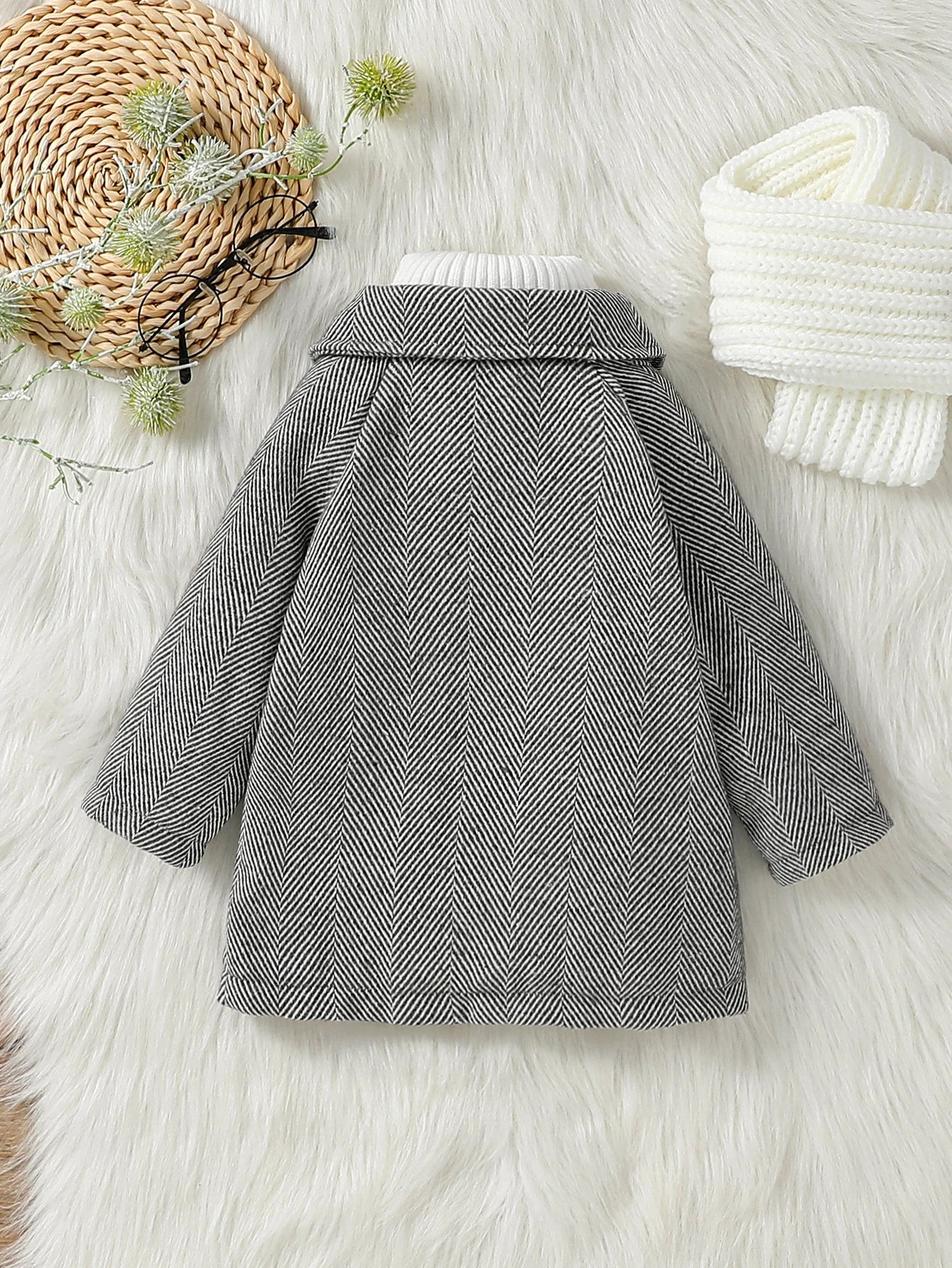 aby Jas – Pluche Warm, Nette Stijl met Knopen | Herfst/Winter, 1–3 jaar