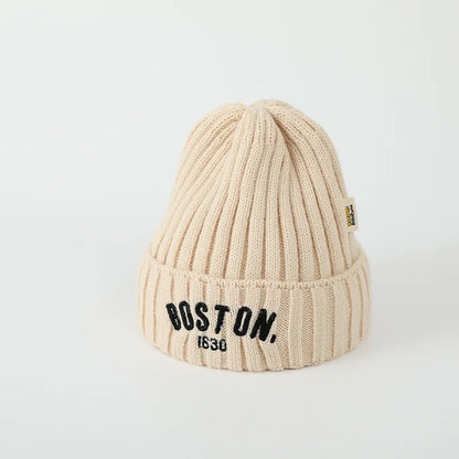 Gebreide kinder muts ‘BOSTON’ – Warme Vintage Wintermuts