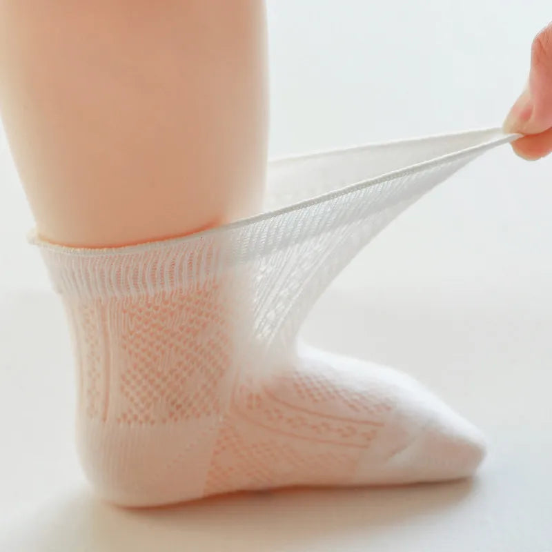 Baby Meisjes Sokken – Kant & Mesh, Bloemmotief