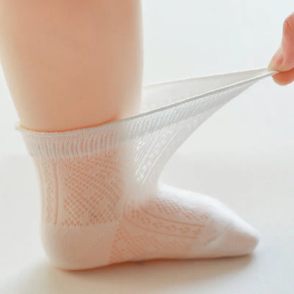 Baby Meisjes Sokken – Kant & Mesh, Bloemmotief