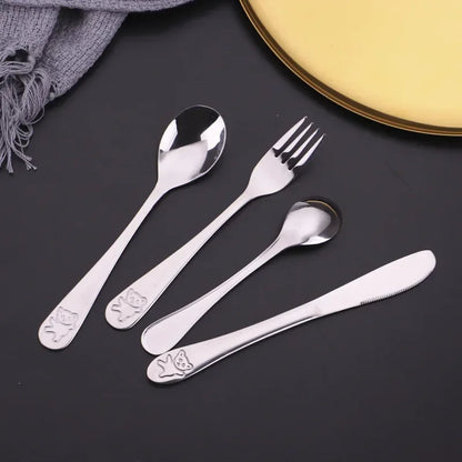 Baby Bestekset – 1-delig/1 set | RVS Lepel, Vork & Mes | Leer-eten Kinderbestek