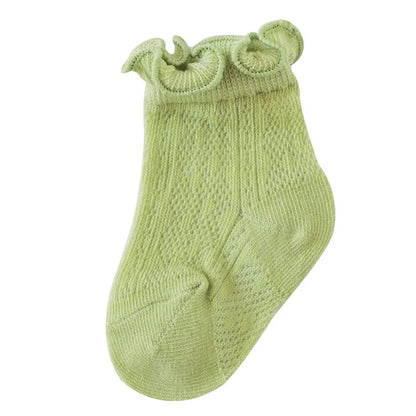 Baby Meisjes Sokken – Kant & Mesh, Bloemmotief