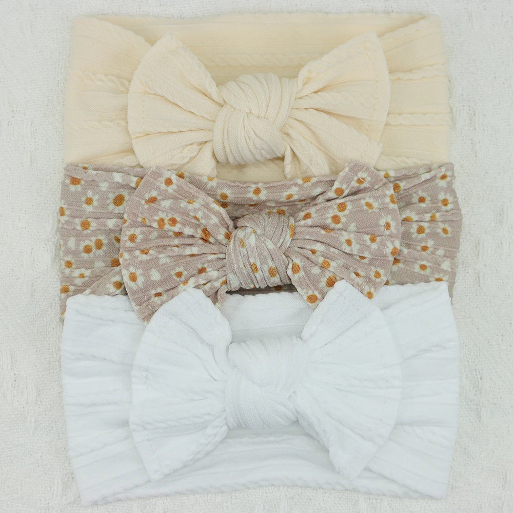 Set van 3 Baby Meisjes Haarbandjes – Strik Design | Elastisch & Comfortabel