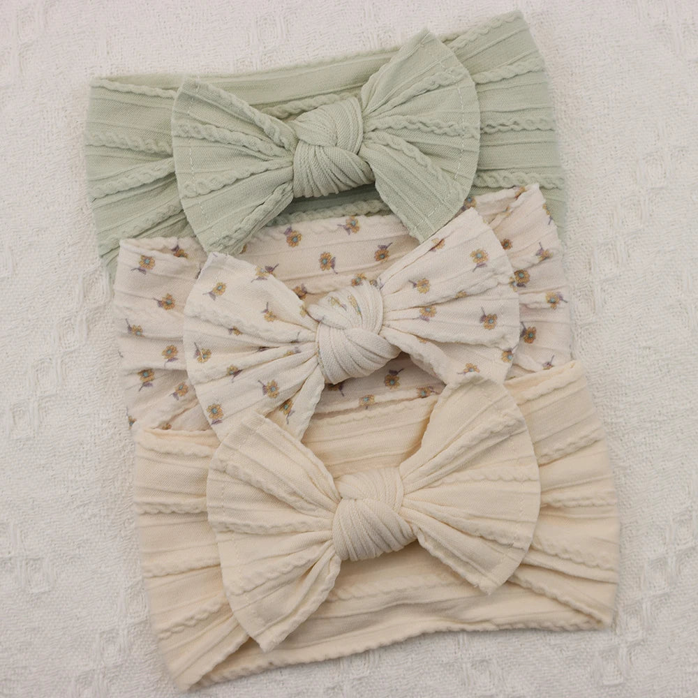 Set van 3 Baby Meisjes Haarbandjes – Strik Design | Elastisch & Comfortabel