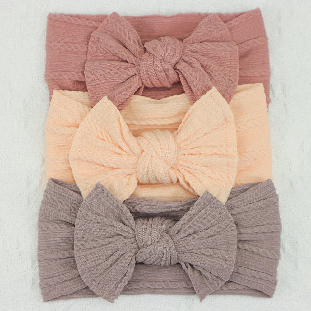 Set van 3 Baby Meisjes Haarbandjes – Strik Design | Elastisch & Comfortabel