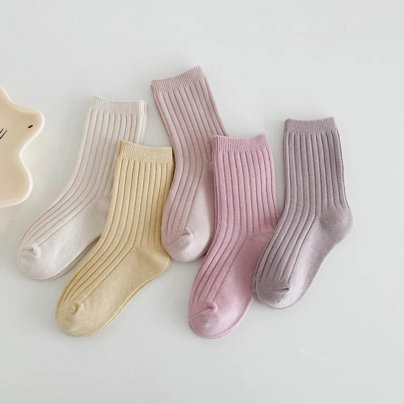 Set van 5 Paar Kinderkousen – Zachte Katoenen Sokken