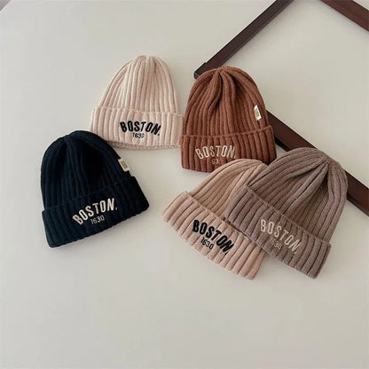 Gebreide kinder muts ‘BOSTON’ – Warme Vintage Wintermuts