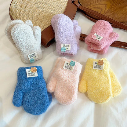 Warme Babywantjes met Touwtje , Winterhandschoenen met Pluche Voering