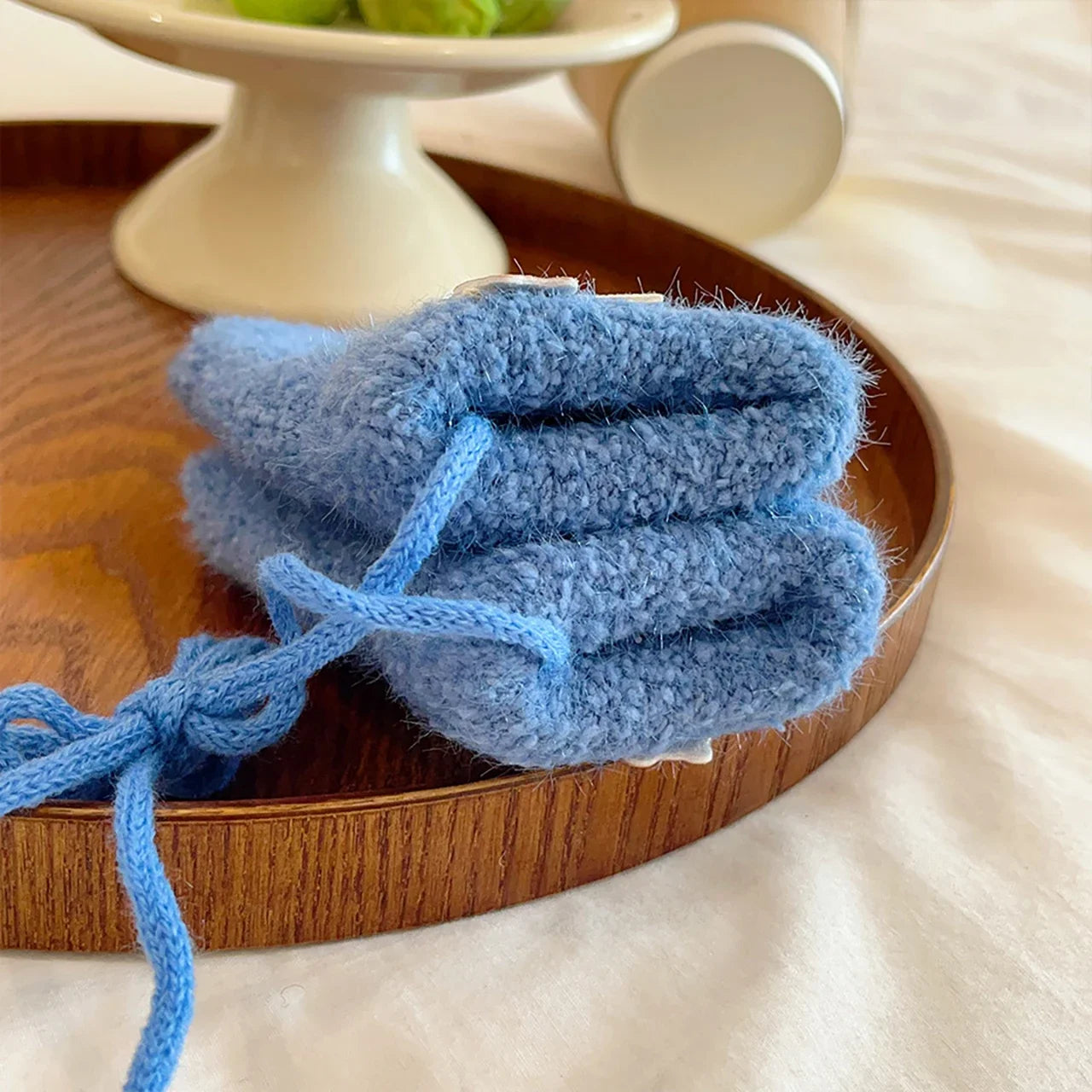 Warme Babywantjes met Touwtje , Winterhandschoenen met Pluche Voering