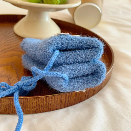 Warme Babywantjes met Touwtje , Winterhandschoenen met Pluche Voering