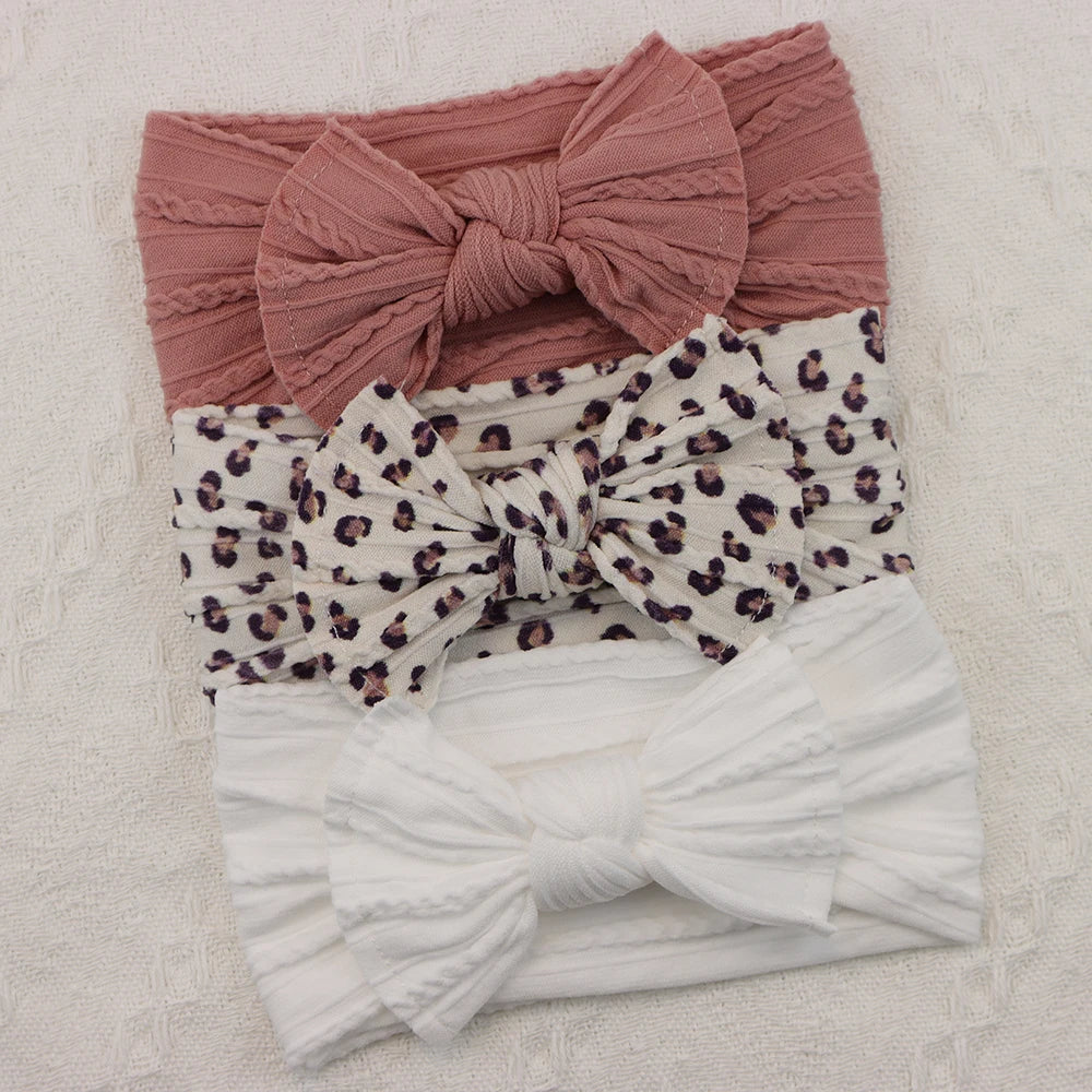 Set van 3 Baby Meisjes Haarbandjes – Strik Design | Elastisch & Comfortabel