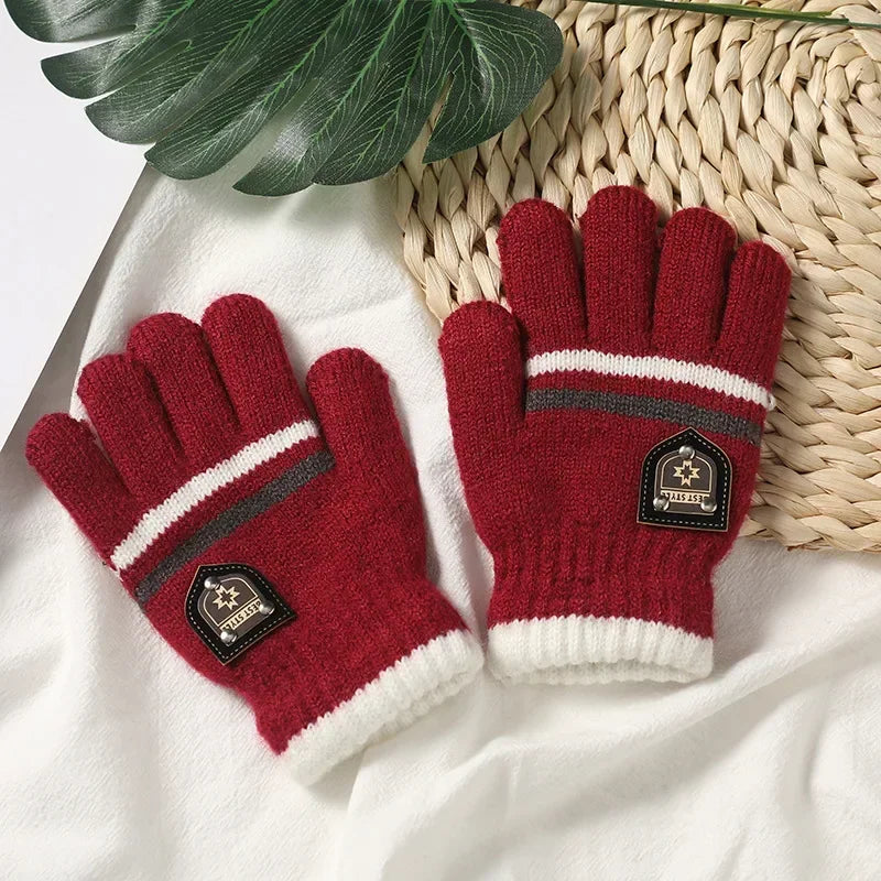 Gebreide Kinderhandschoenen – Zachte Winterwantjes met Volledige Vingers | Warm & Comfortabel voor Jongens en Meisjes (6–12 Jaar)