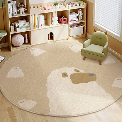 Ronde Kinderkamer Vloerkleed  | Zacht Pluche Tapijt voor Slaapkamer of Speelhoek