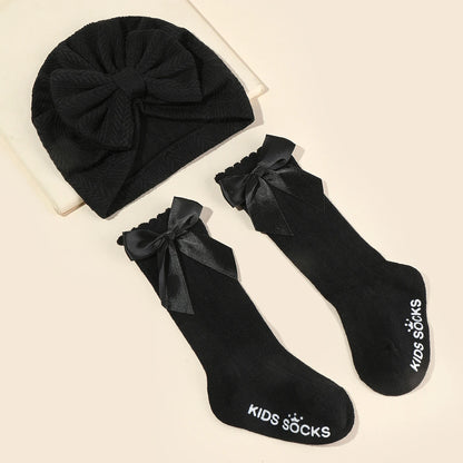 Baby Muts & Sokken Set – 2-delig, Met Bloem, Anti-Slip | Newborn & Peuter Meisjes