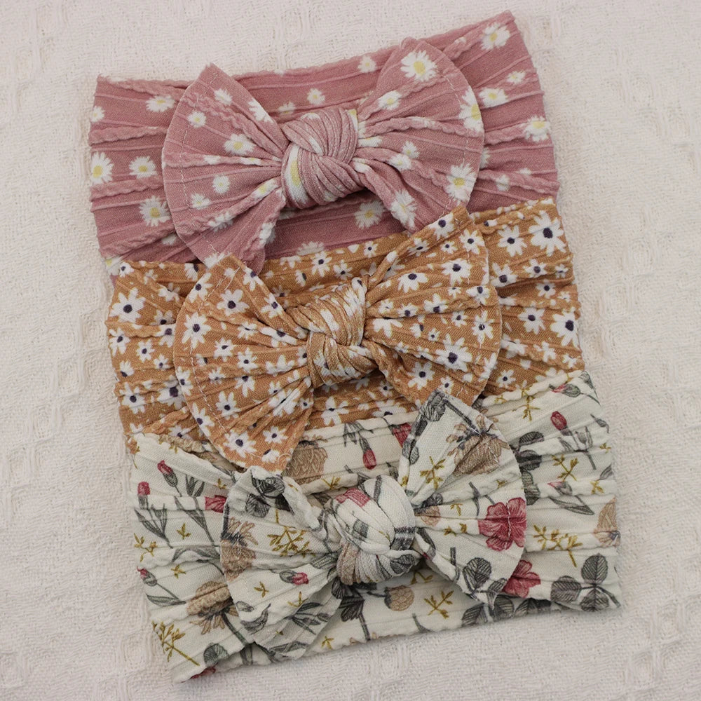 Set van 3 Baby Meisjes Haarbandjes – Strik Design | Elastisch & Comfortabel